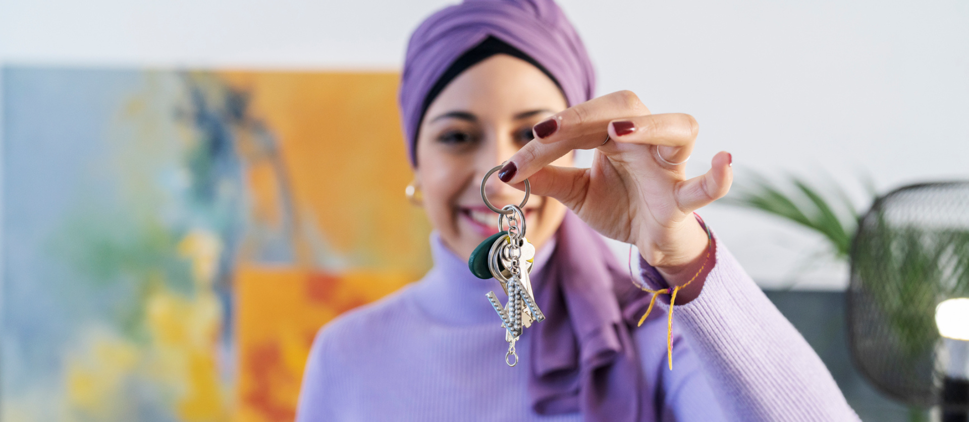 Vrouw met een bos sleutels