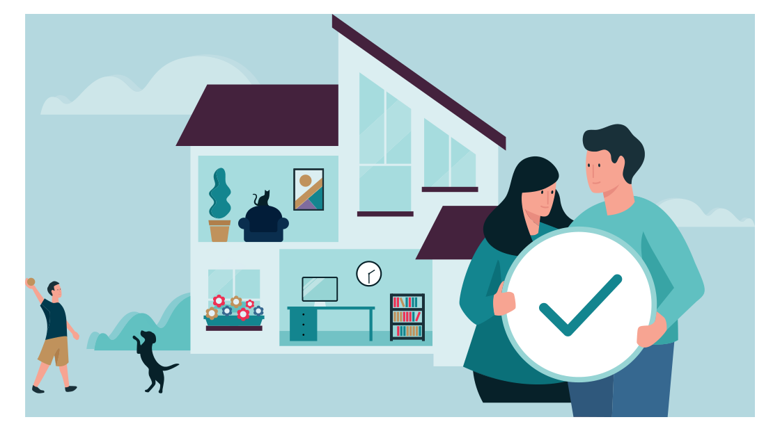 familie voor een huis