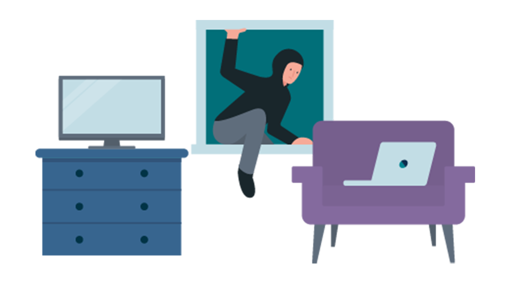 inbreker treed huis binnen