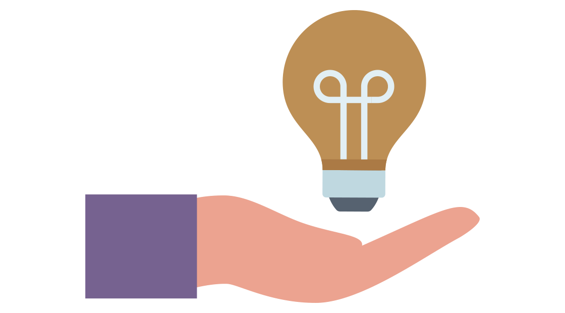 hand met een gloeilamp