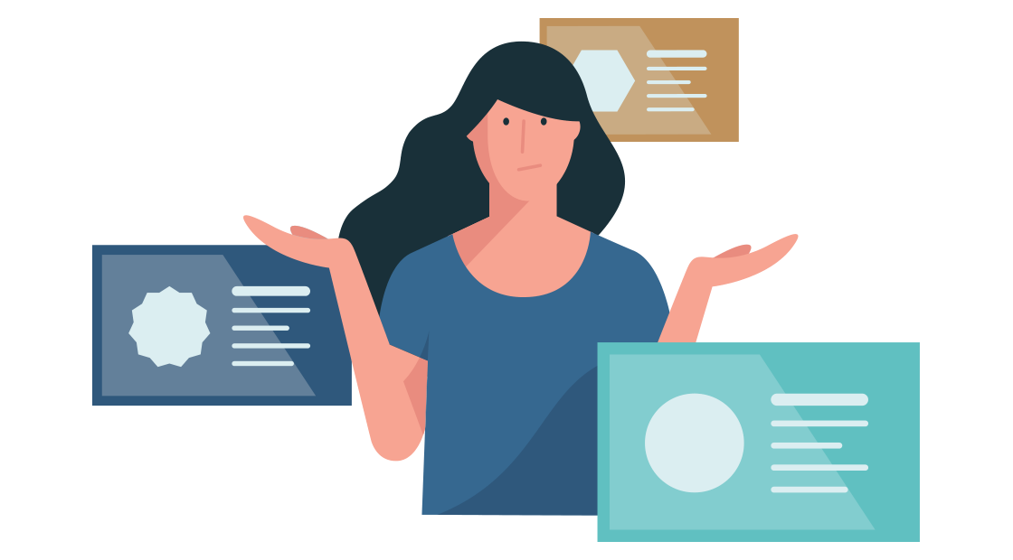 klant overweegd verschillende producten